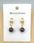 FloofyWinkle Astounding Tahitian Seawater Pearl Chain Stud (Gold)a