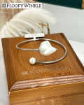 FloofyWinkle Baroque Fireball Freshwater Pearl s925 Silver Bangle Silver A