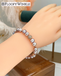 FloofyWinkle Sweet Purple Freshwater Pearl Bracelet with Rose Gold Plated Magnetic Clasp B