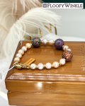 FloofyWinkle Vibrant Lacquered Beads with Freshwater Pearl Bracelet C