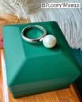 FloofyWinkle Glowing Freshwater White Pearl Ring with Simple Adjustable Design 2