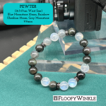 FloofyWinkle Refined Blue Moonstone and Rainbow Obsidian Men Bracelet