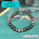 FloofyWinkle Sincere Smoky Quartz with Lave Rock Men Bracelet