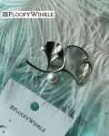 FloofyWinkle Fun Mother of Pearl Gingko Flower with Freshwater Pearl Brooch (Silver Color) 1