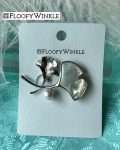 FloofyWinkle Fun Mother of Pearl Gingko Flower with Freshwater Pearl Brooch (Silver Color) 2
