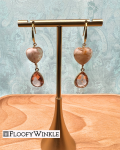 FloofyWinkle Gentle Heart Sakura Agate Earrings with Peach Drop Dangle 2