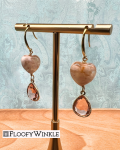 FloofyWinkle Gentle Heart Sakura Agate Earrings with Peach Drop Dangle 3