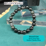 FloofyWinkle Glory Rainbow Obsidian Men Bracelet (with Black Plated Stainless Steel Findings)