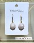 FloofyWinkle Amazing Freshwater White Pearl Earrings Faceted Design 1