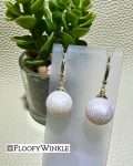 FloofyWinkle Amazing Freshwater White Pearl Earrings Faceted Design 2