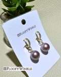FloofyWinkle Bonanza Freshwater Purple Pearl Earrings on Gold Plated s925 Hoop 2