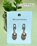 FloofyWinkle Relaxed Freshwater Purple Pearl Earrings with Chain Style (s925 Studs) 3