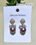 FloofyWinkle Sensational Freshwater Purple Pearl Earrings on Cubic Zirconia Fan Style s925 Studs 1