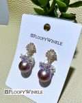 FloofyWinkle Sensational Freshwater Purple Pearl Earrings on Cubic Zirconia Fan Style s925 Studs 3