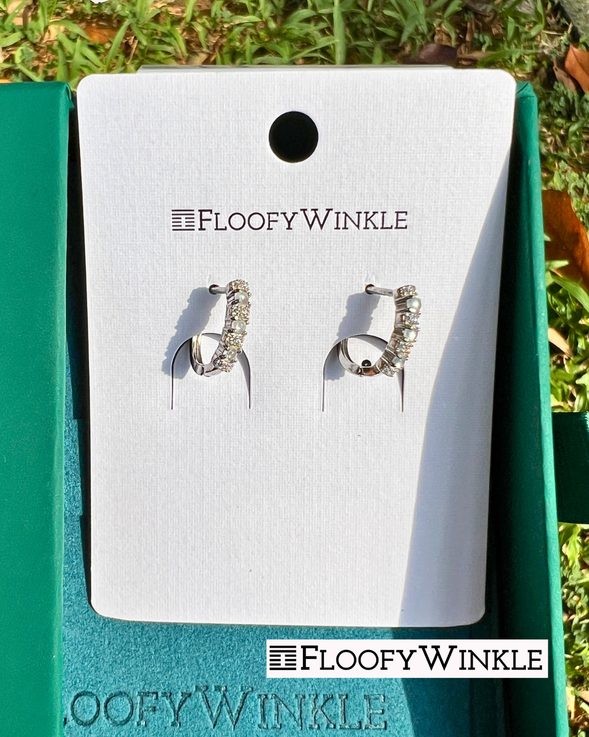 FloofyWinkle Leia 6 Piece Ice Jadeite Earrings with Cubic Zirconia set as Loop Design A