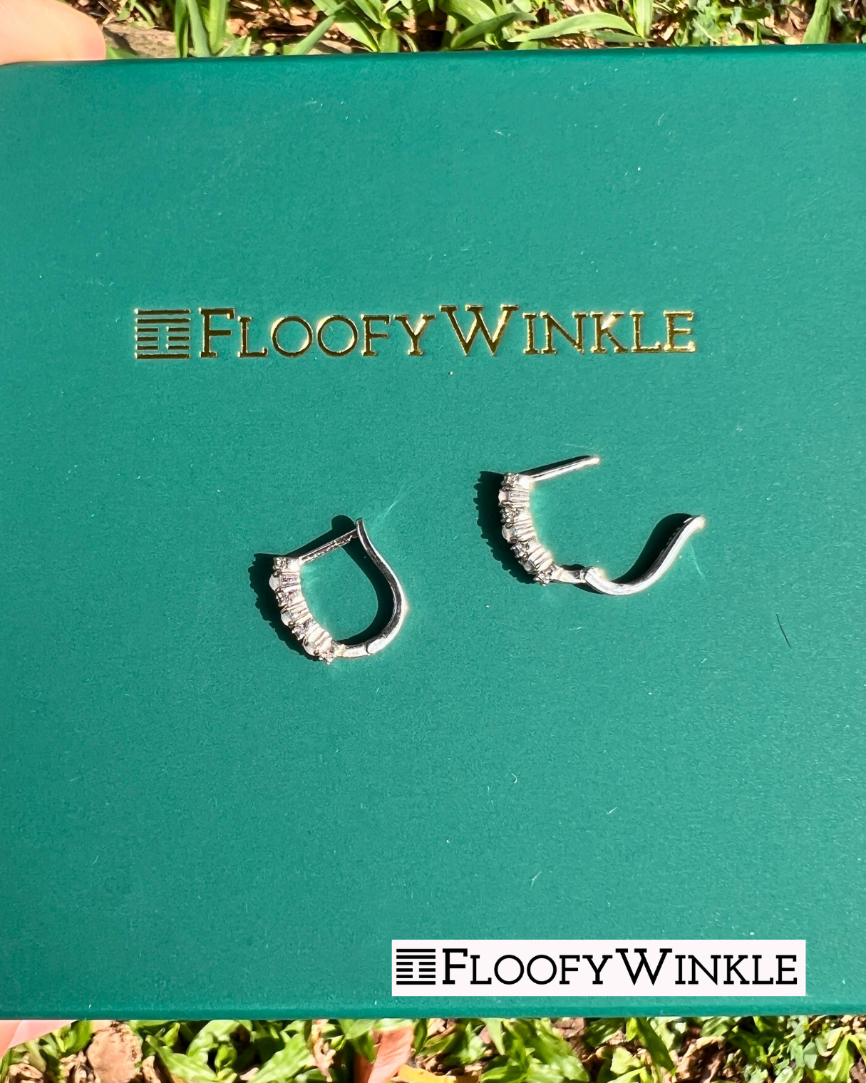 FloofyWinkle Leia 6 Piece Ice Jadeite Earrings with Cubic Zirconia set as Loop Design B