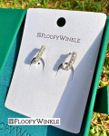 FloofyWinkle Leia 6 Piece Ice Jadeite Earrings with Cubic Zirconia set as Loop Design C