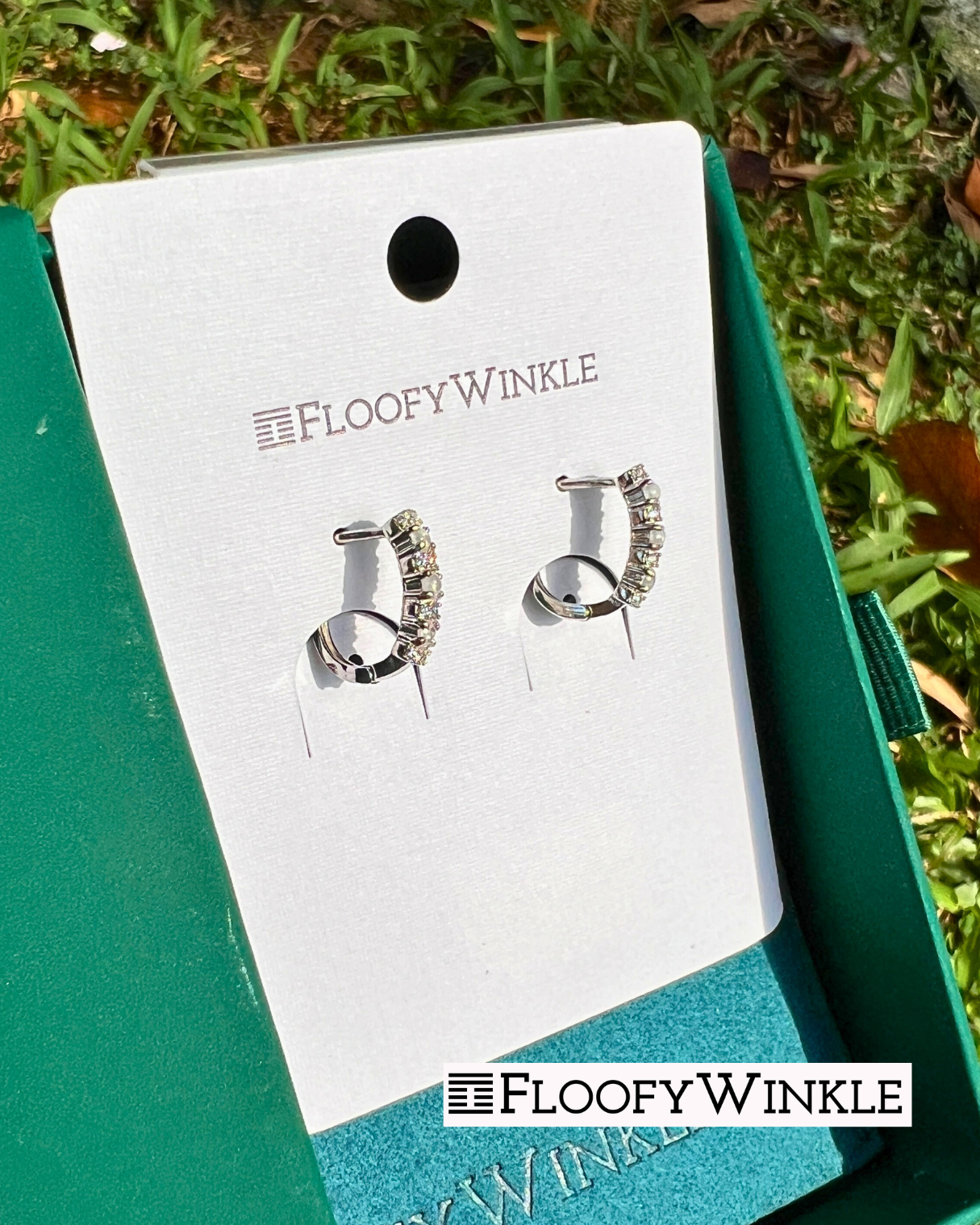 FloofyWinkle Leia 6 Piece Ice Jadeite Earrings with Cubic Zirconia set as Loop Design D